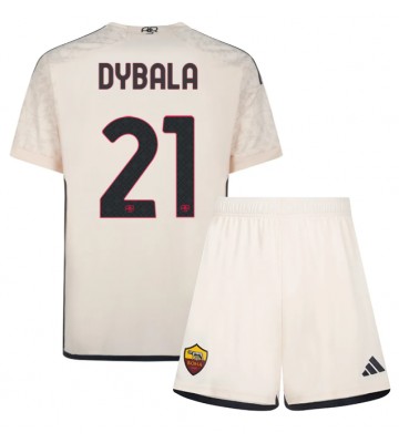 AS Roma Paulo Dybala #21 Udebanesæt Børn 2023-24 Kort ærmer (+ korte bukser)